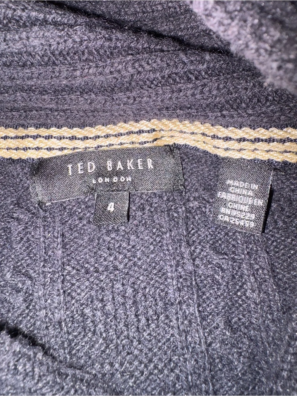 Ted Baker London Men's Zip-Up Shawl Collar Sweater Size 4